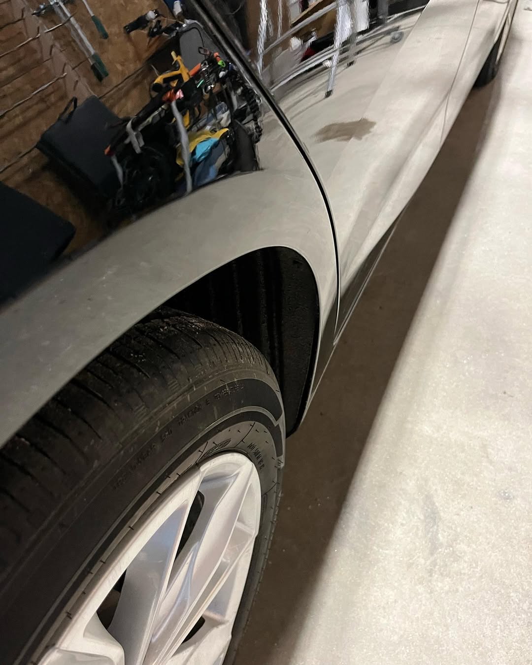 Clean shiny orange car panel