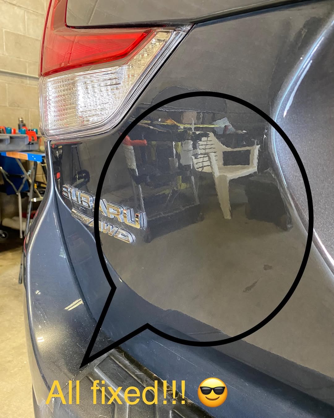 Clean glossy black car bumper