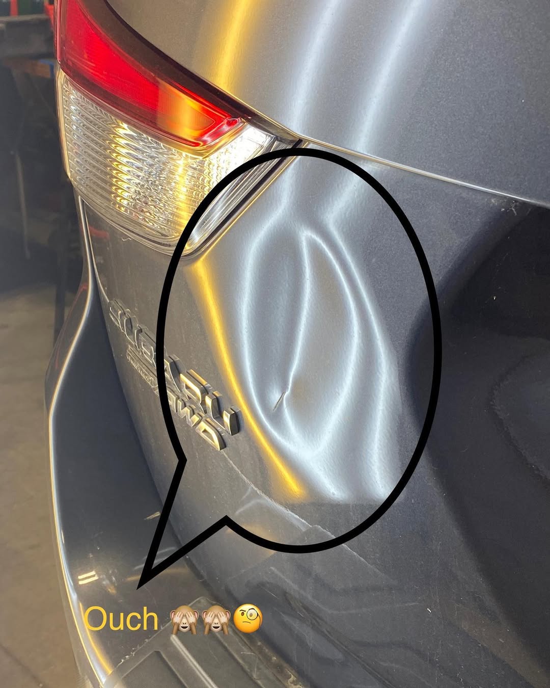 Black car bumper with scratches
